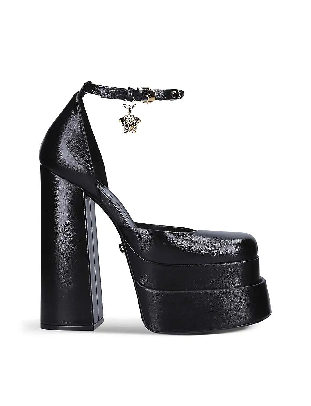 GIÀY VERSACE Medusa Aevitas embellished leather platform sandals