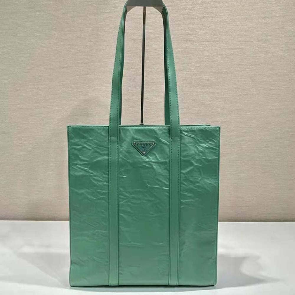 TÚI Prada Women Small Antique Nappa Leather Tote-Green