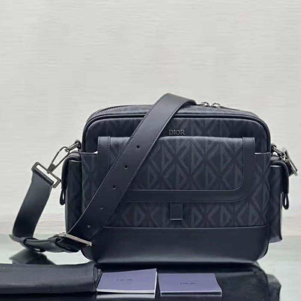 TÚI DIOR Messenger Pouch Dior Gray CD Diamond Canvas and Smooth Calfskin