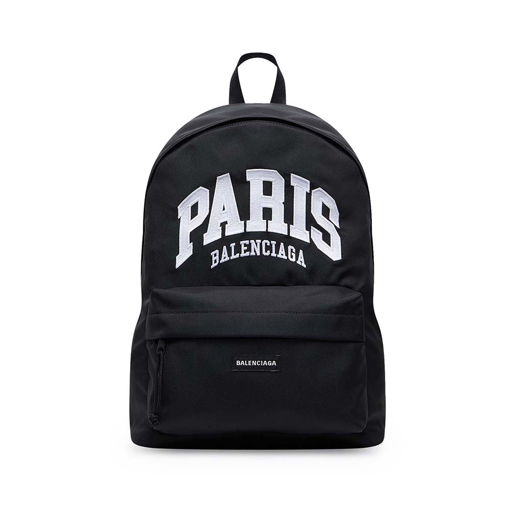 BALO BALENCIAGA Cities Paris Explorer Backpack in Black and White Recycled Nylon