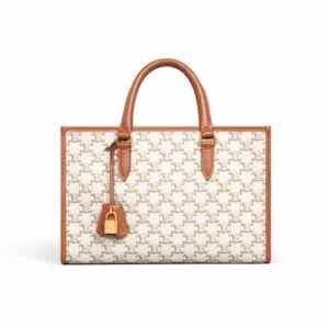 TÚI Celine Women Mini Horizontal Cabas in Triomphe Canvas and Calfskin-Beige