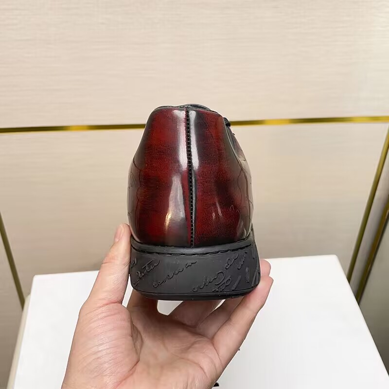 GIÀY BERLUTI Leather Burgundy Sneaker shoes