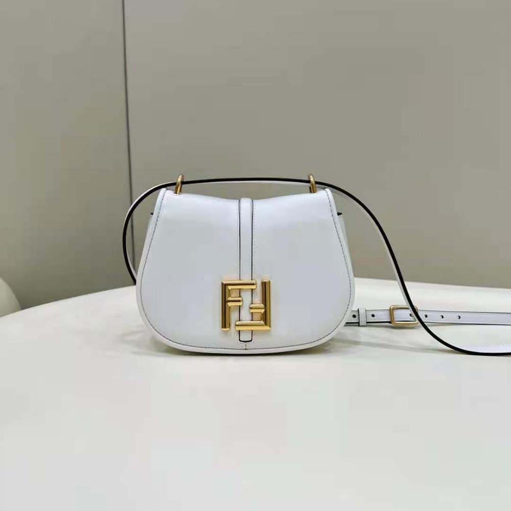TÚI FENDI Women C’mon Mini White Leather Bag