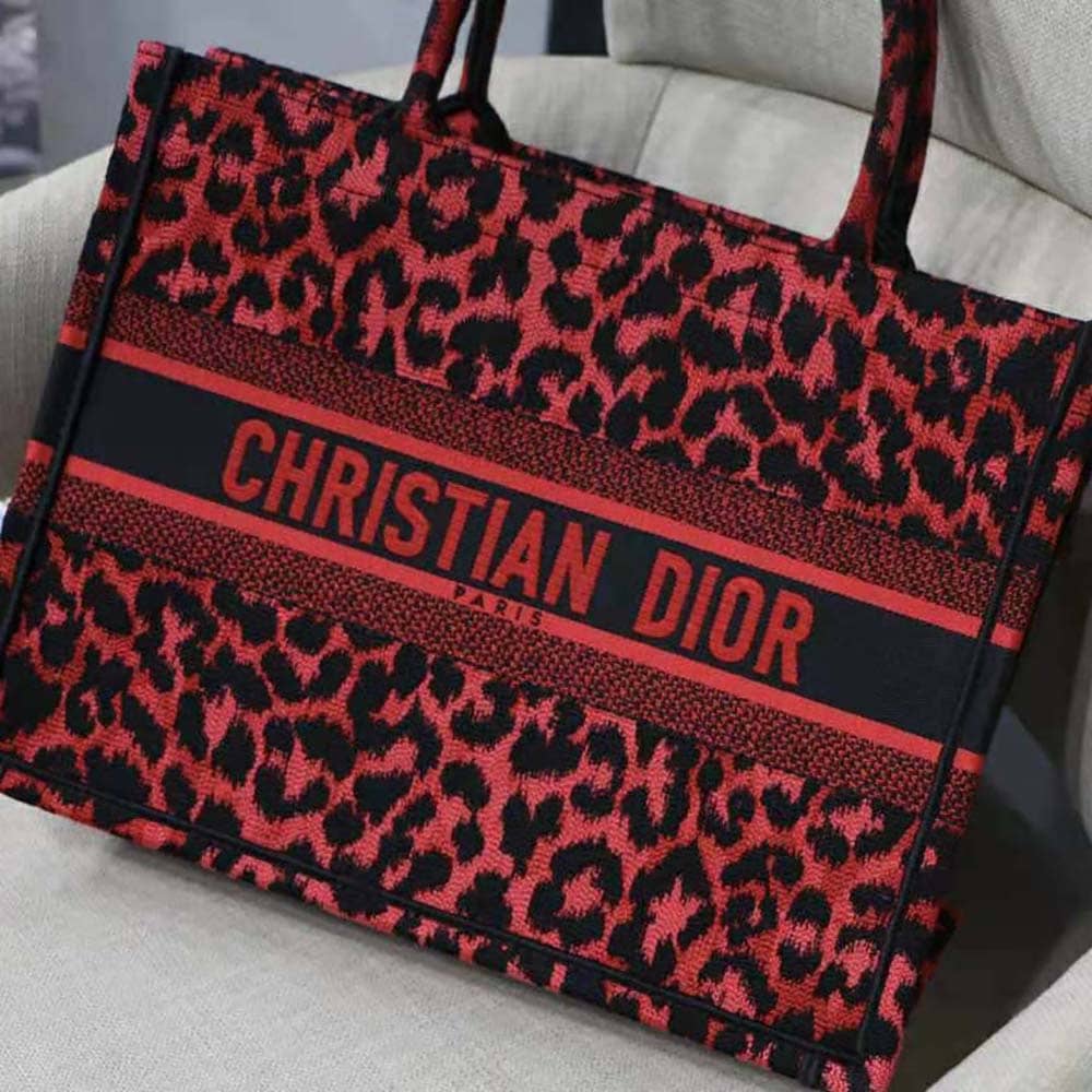 TÚI Dior Women Small Dior Book Tote Raspberry Pop Mizza Embroidery