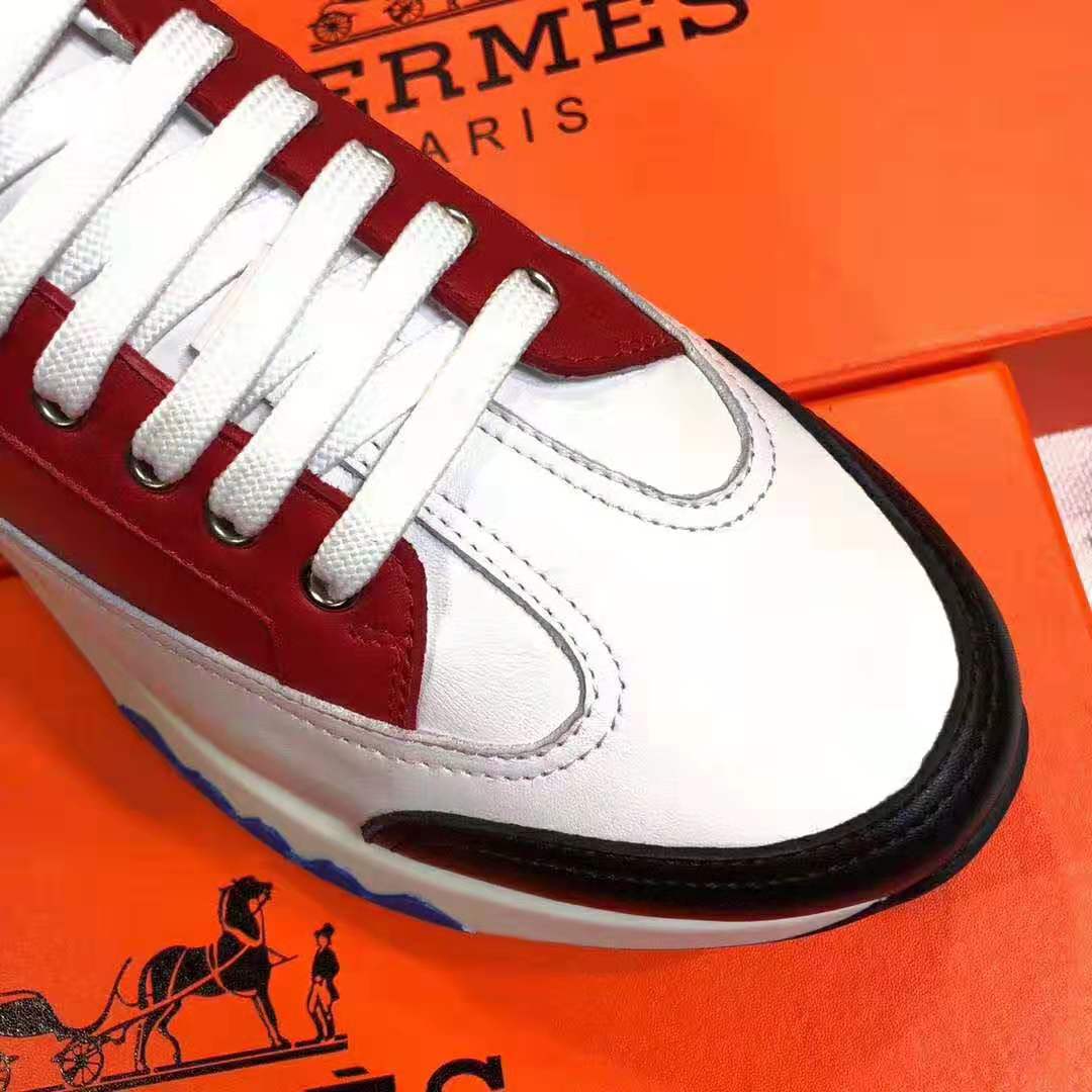 GIÀY HERMES Trail sneaker in Calfskin-Red