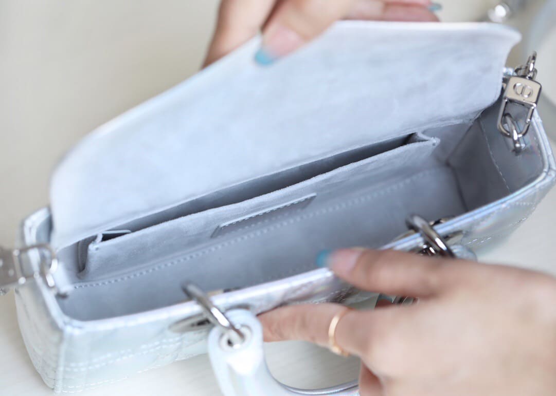 TÚI CHRISTIAN DIOR Medium Lady D-Joy Cannage Pearl ánh trai