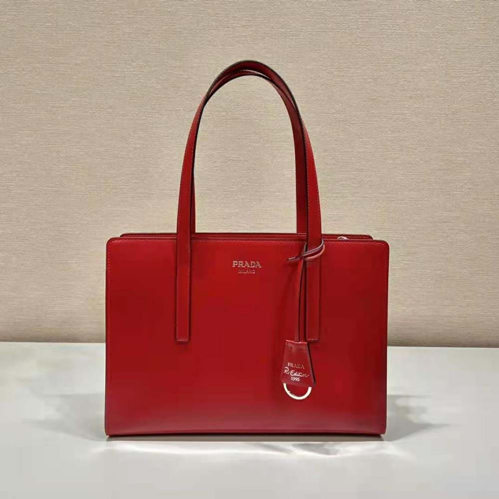 TÚI Prada Women Re-Edition 1995 Brushed-Leather Medium Handbag-Red