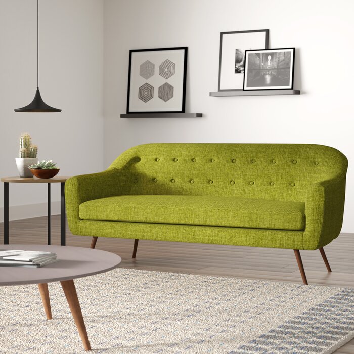 SOFA NỈ CHÂN GỖ NITEC Flared Arm Sofa