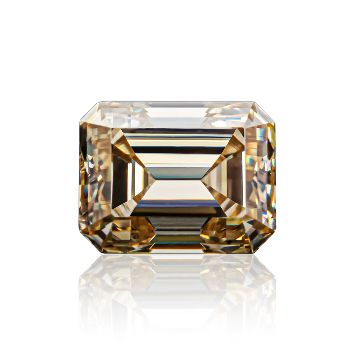 KIM CƯƠNG Emerald Cut Natural Yellow Loose Moissanite Stone