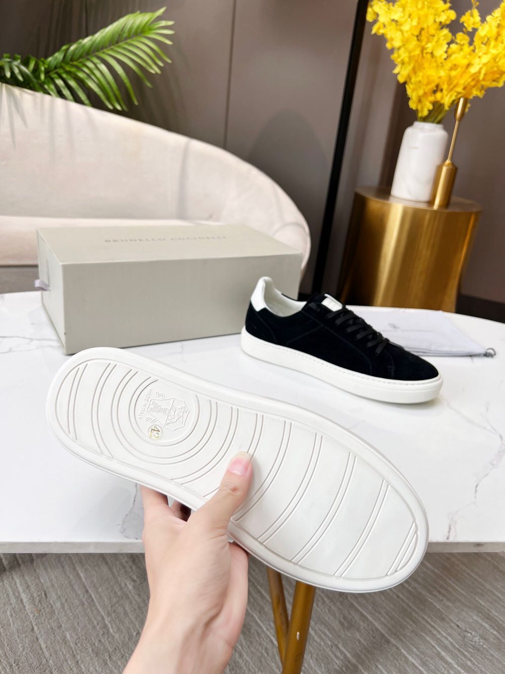 GIÀY BRUNELLO CUCINELLI Suede Black Sneaker shoes