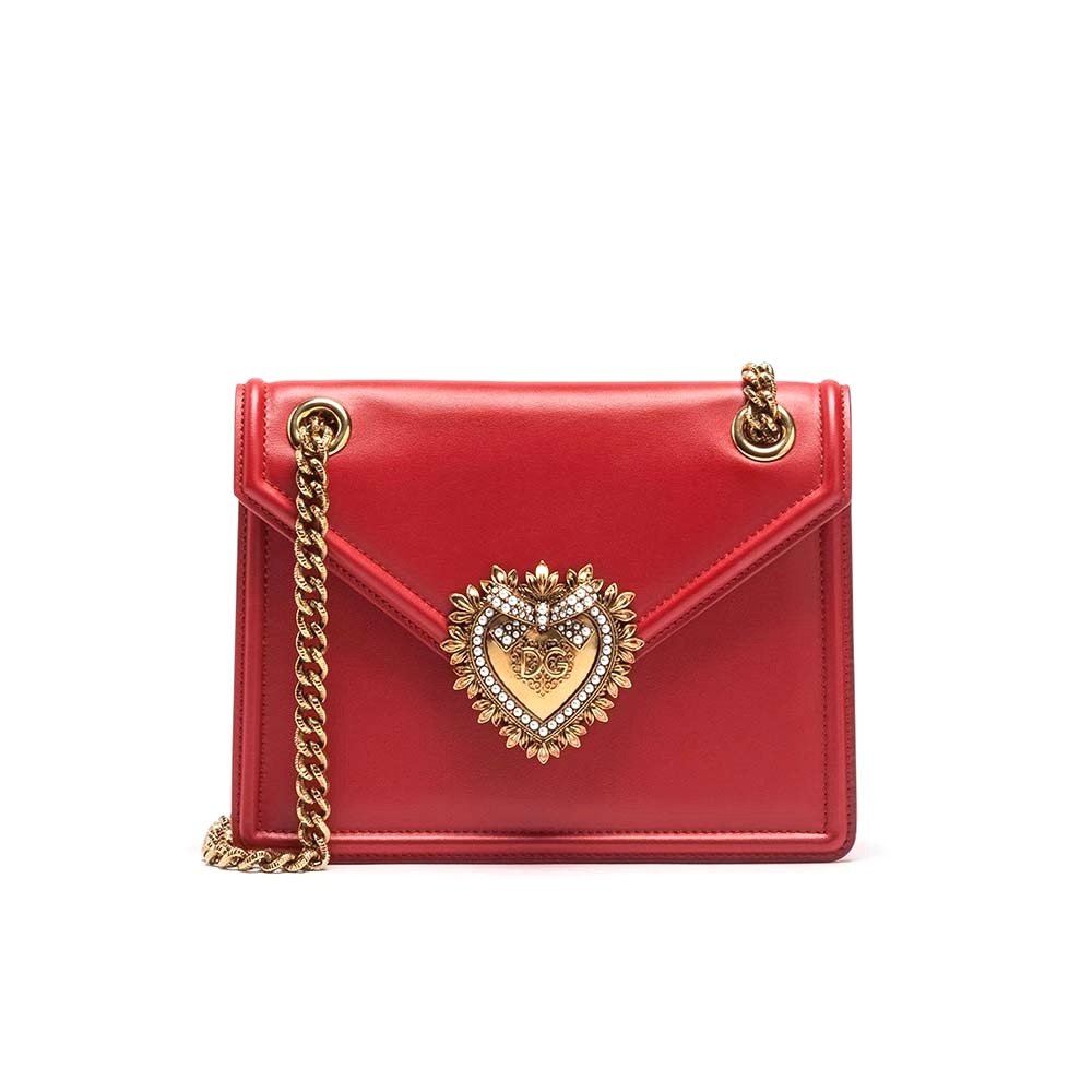 TÚI Dolce Gabbana D&G Women Medium Devotion Bag Smooth Calfskin Leather-Red