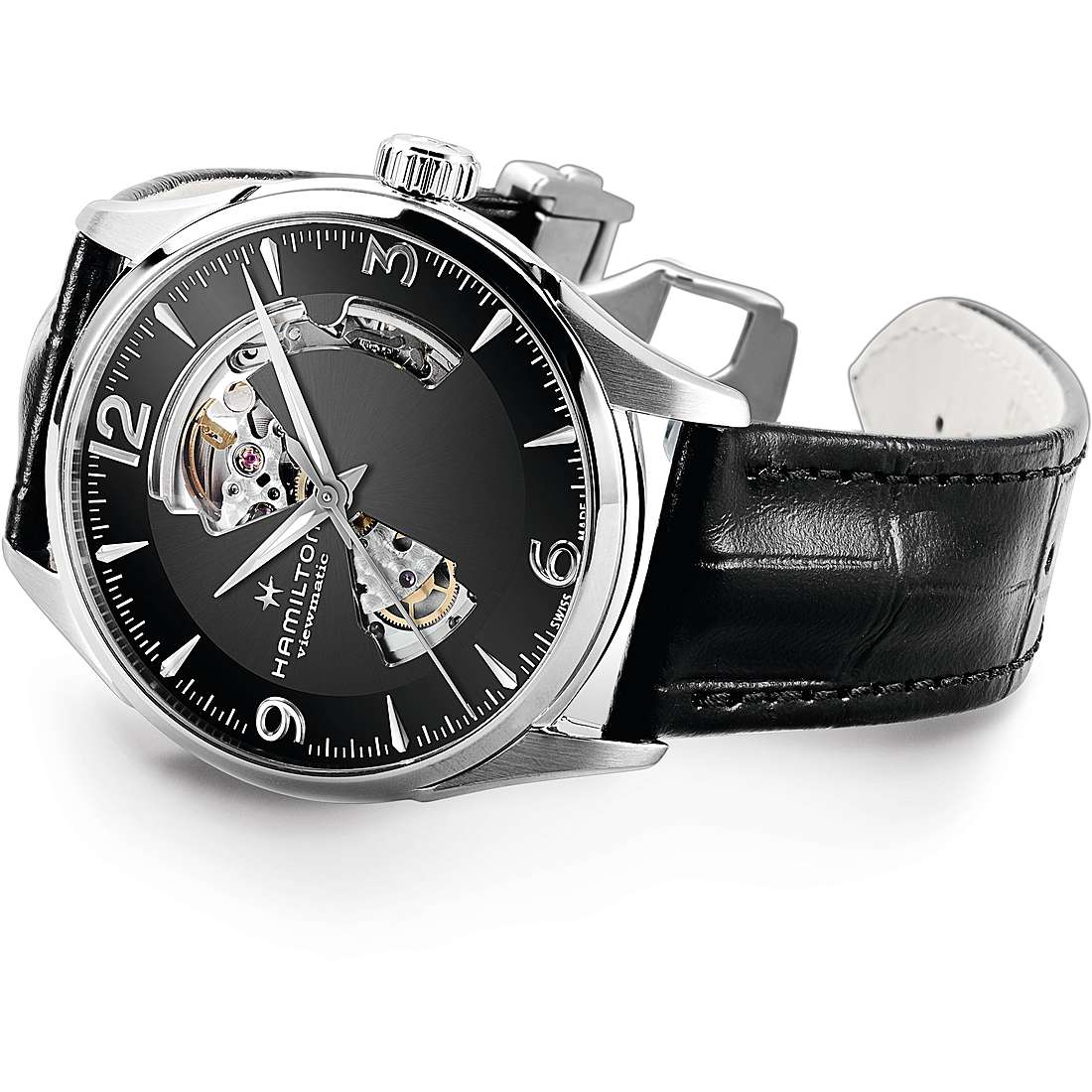 Hamilton Jazzmaster Open Heart Black Dial Automatic Mens H32705731