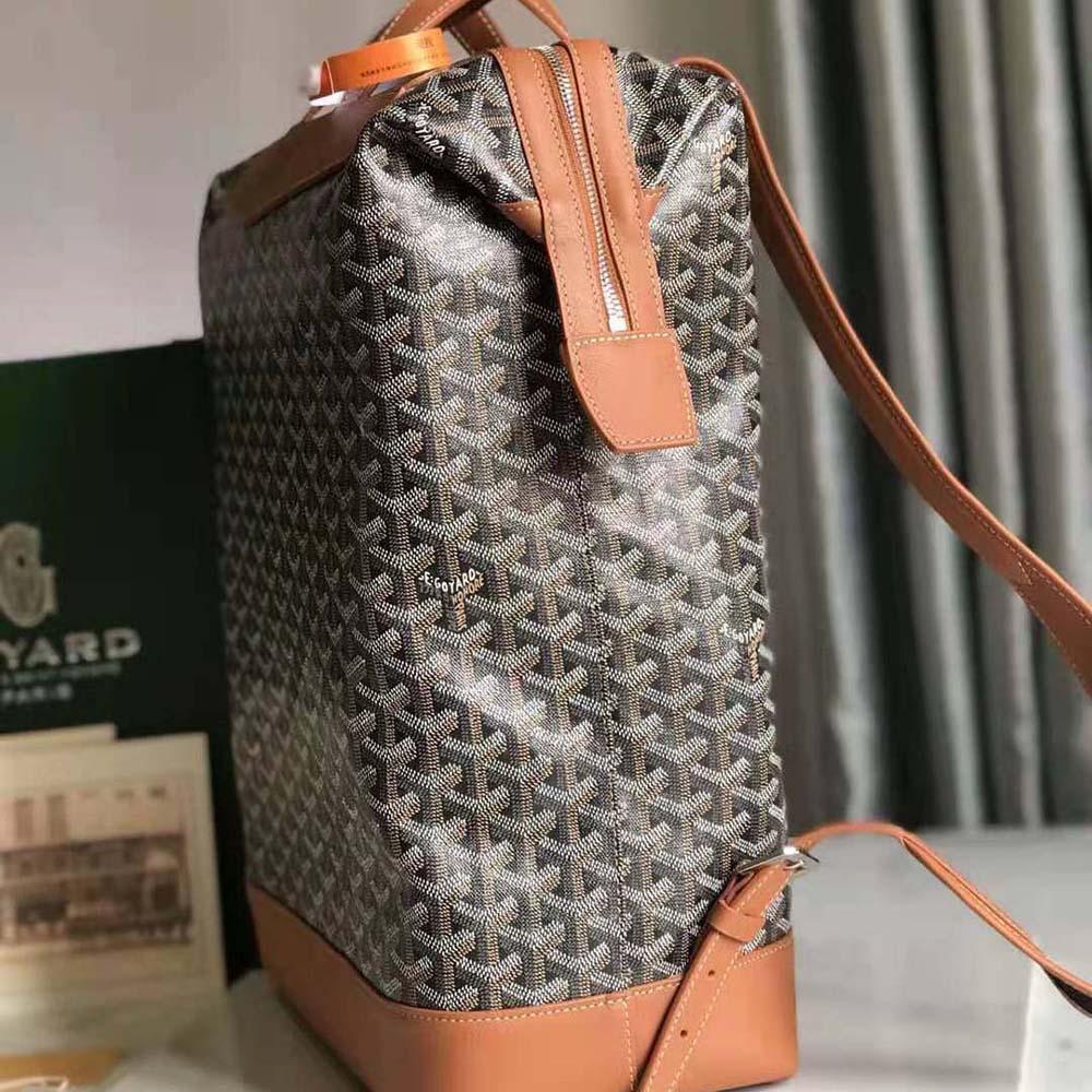 TÚI Goyard Women Sac A Dos Cisalpin in Goyardine Canvas & Chevroches Calfskin-Brown