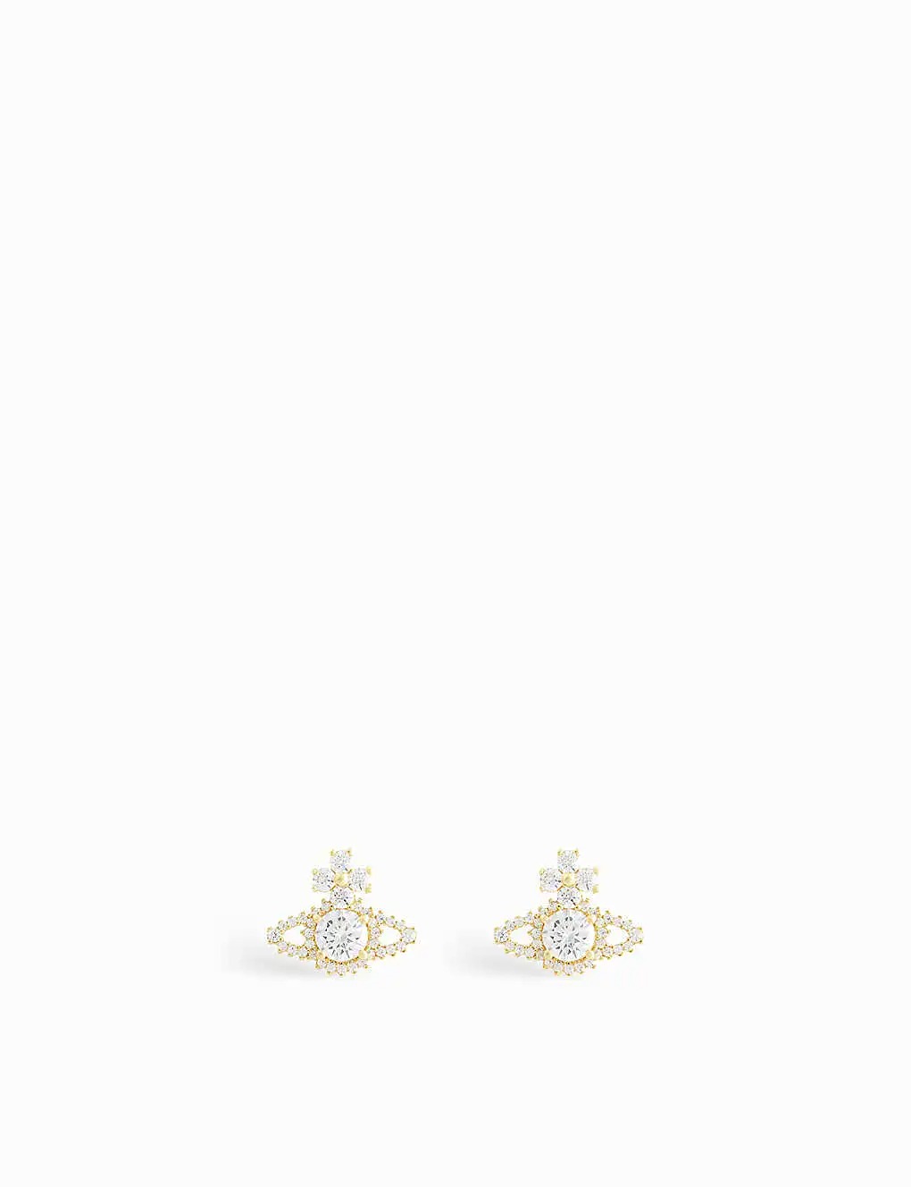 BÔNG TAI VIVIENNE WESTWOOD Valentina yellow gold-toned brass and crystals stud earrings