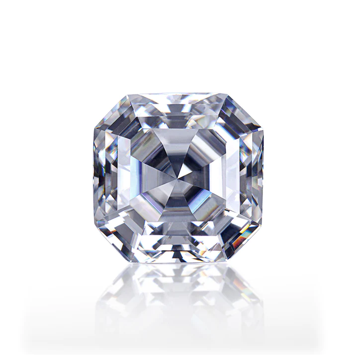 KIM CƯƠNG Asscher Cut Natural White Loose Moissanite Stone