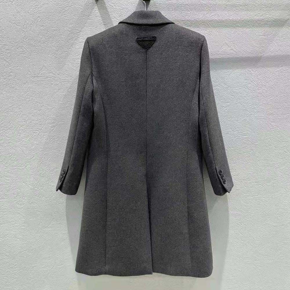 ÁO Prada Women Single-breasted Velour Coat