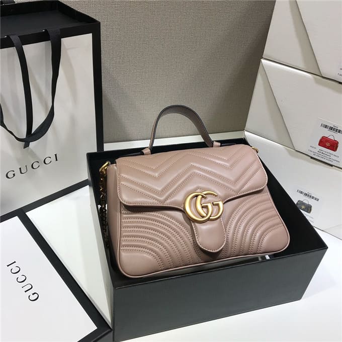 TÚI Gucci GG marmont small top handle bag pink Top Quality