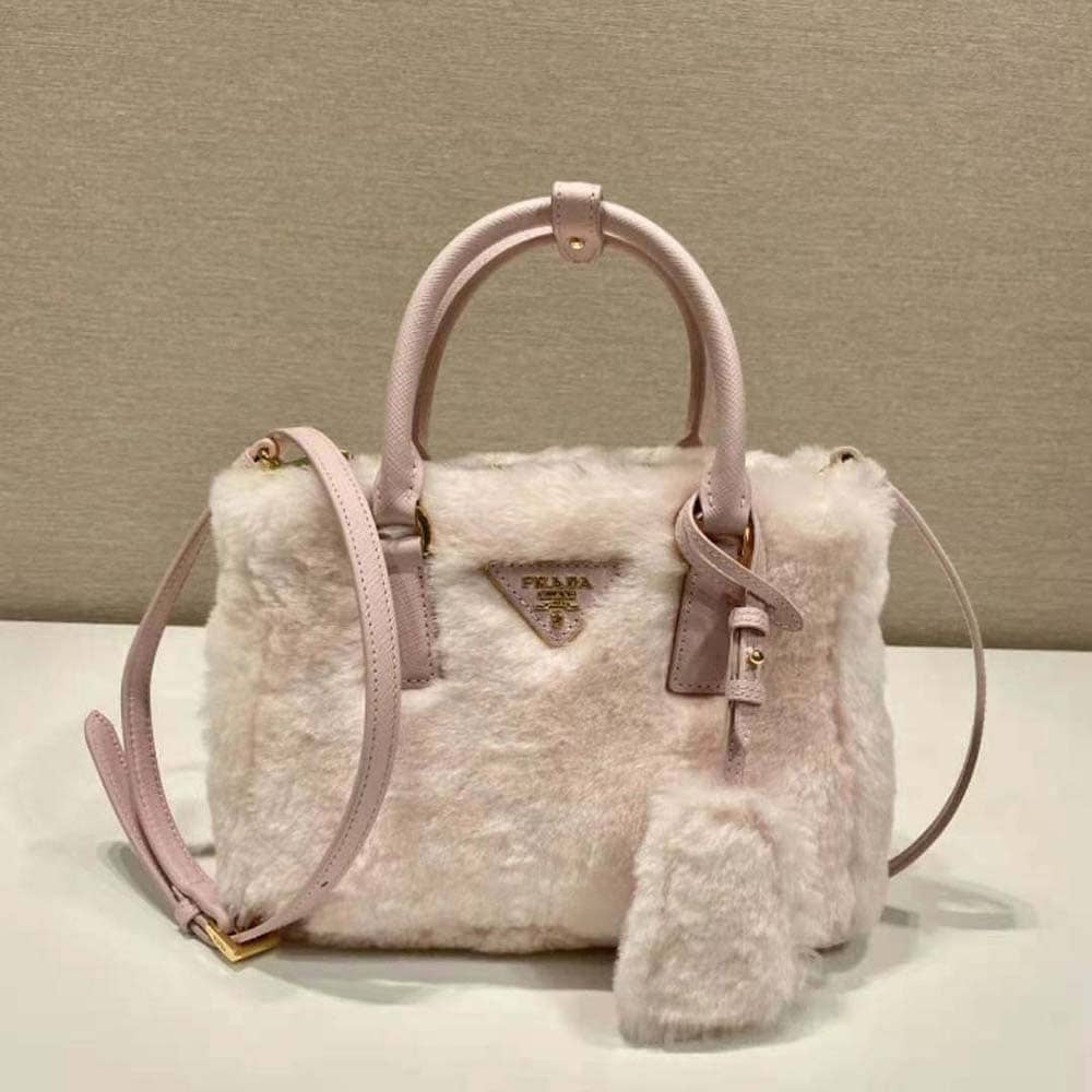 TÚI Prada Women Prada Galleria Shearling Mini-Bag-Pink