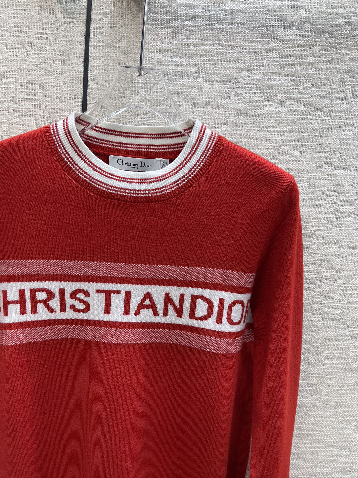 ÁO DIOR Round-Neck Brown Sweater