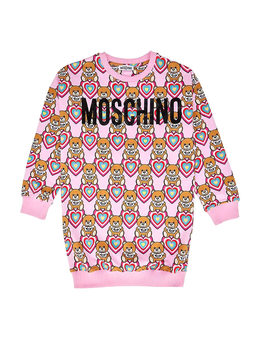 ÁO MOSCHINO Heart-print stretch-cotton jersey dress 6-14 years