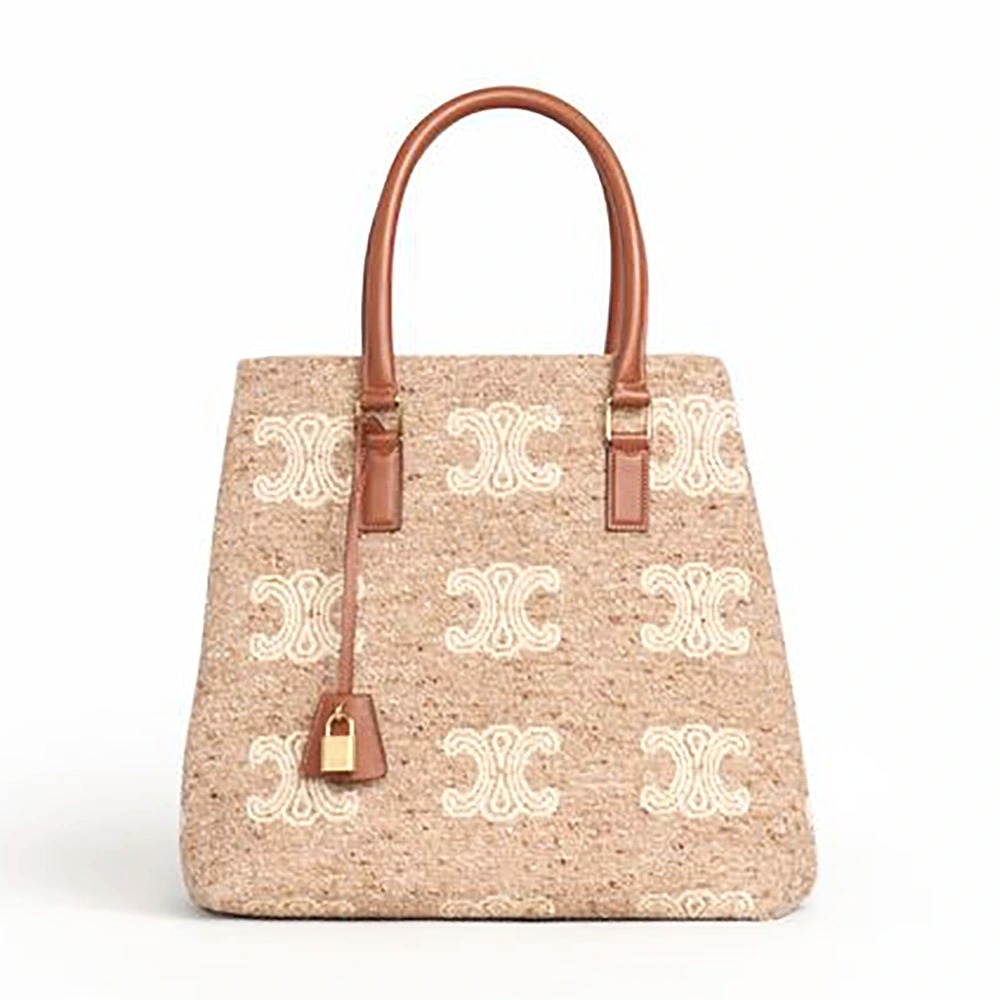 TÚI Celine Women Horizontal Cabas Celine in Triomphe Jacquard and Calfskin
