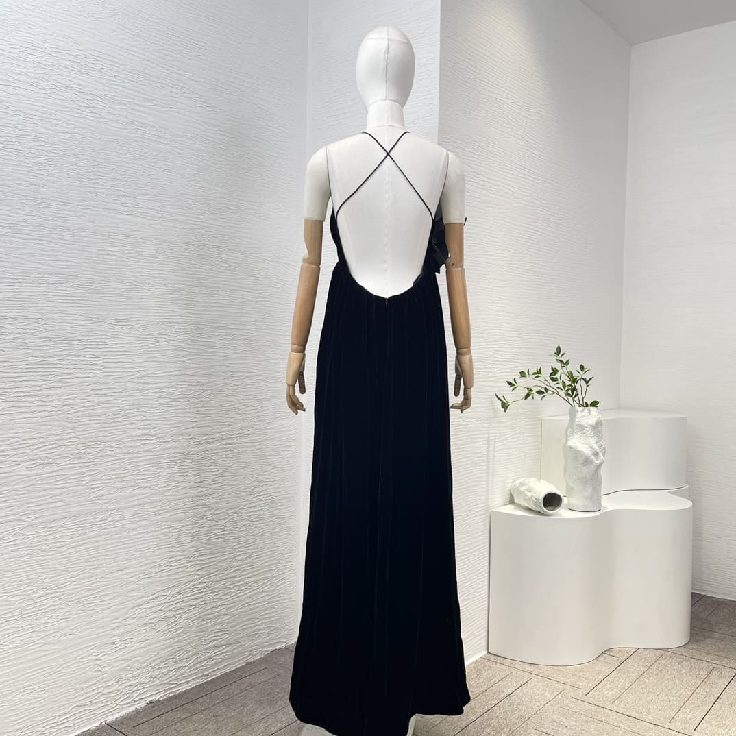 VÁY ZIMMERMANN Flower Pin Sleeveless Backless Maxi Velvet Eevening Dress High Classy