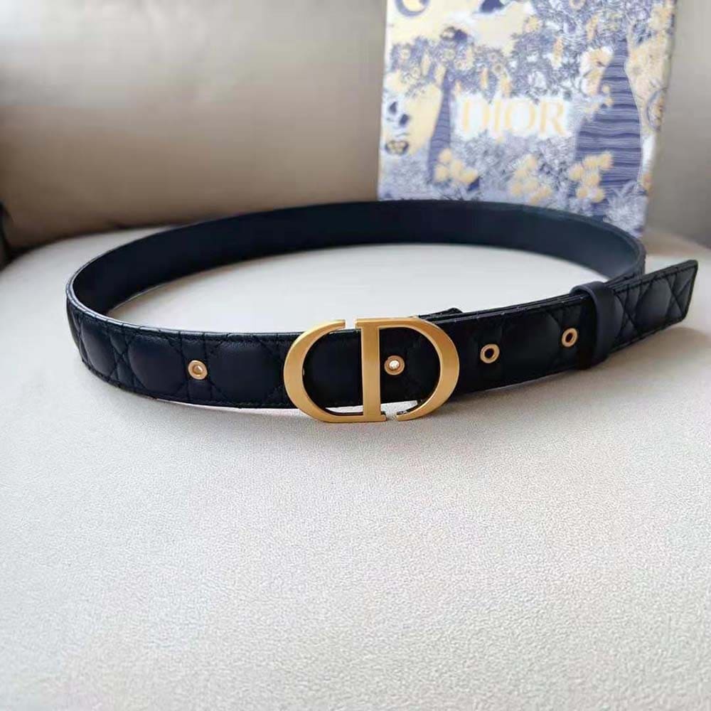 DÂY LƯNG Dior Women 30 Montaigne Belt Black Cannage Calfskin 30 MM