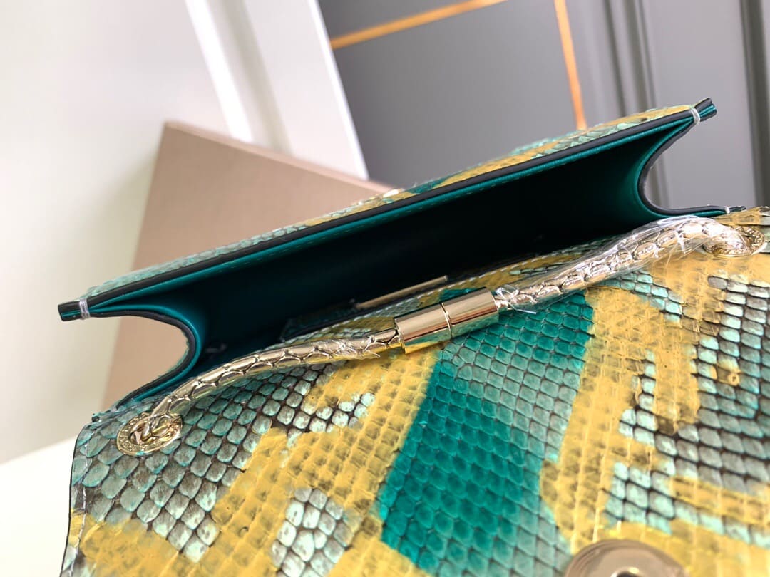 TÚI BVLGARI SERPENTI PYTHON SKIN DA TRĂN