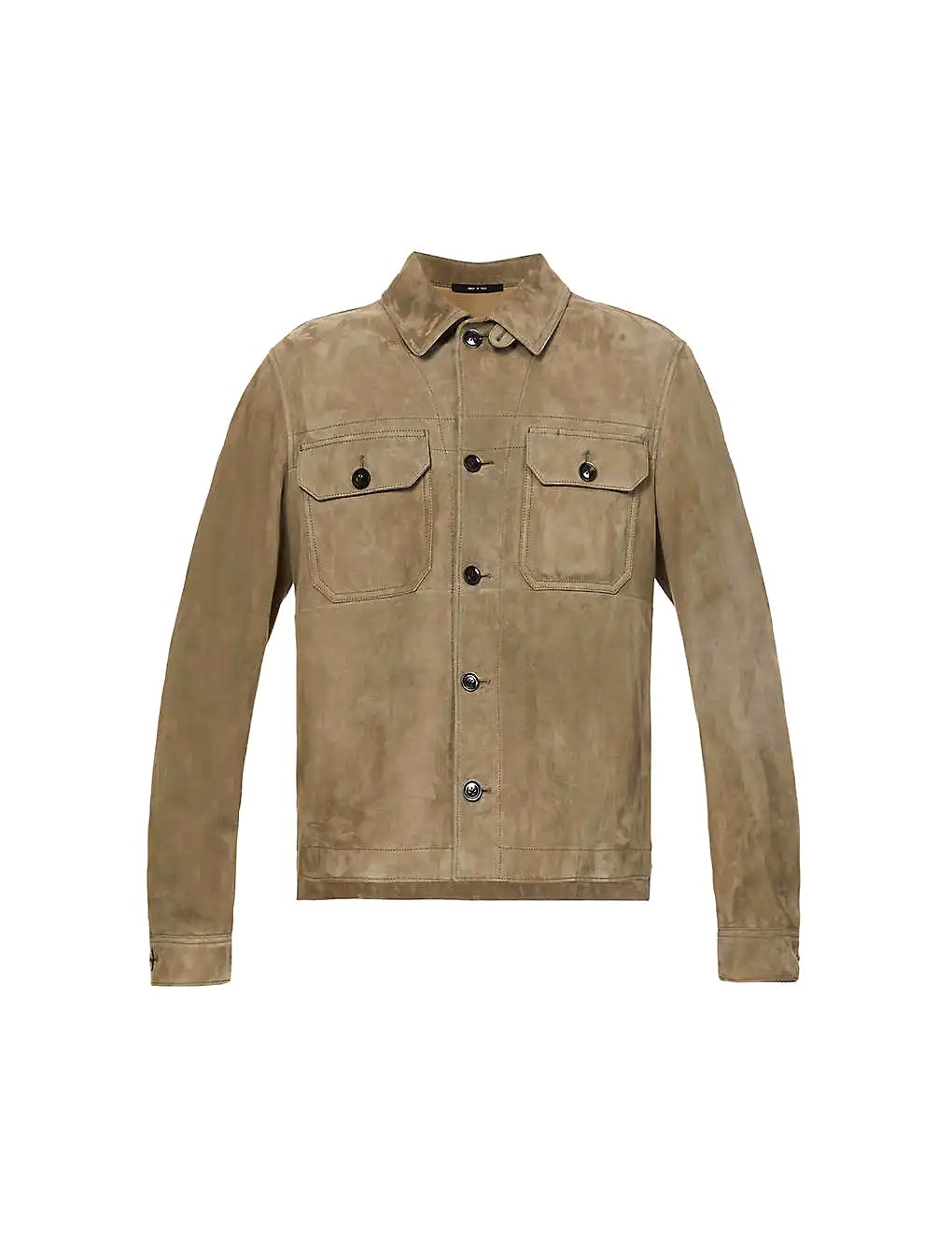 ÁO TOM FORD Collared regular-fit suede overshirt