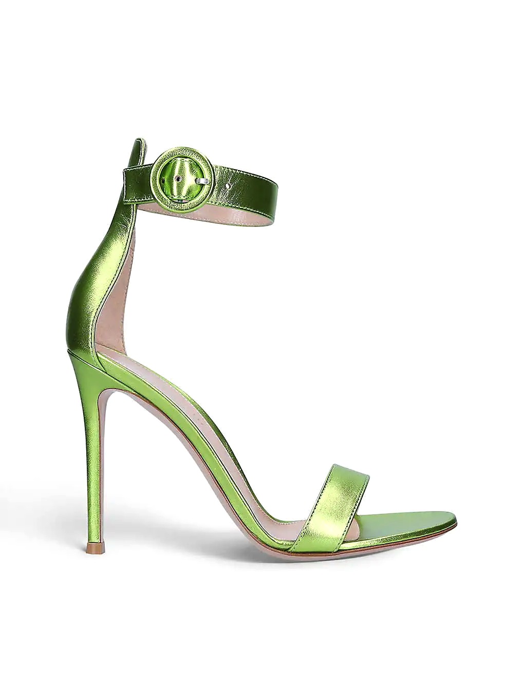 GIÀY GIANVITO ROSSI Portofino metallic leather sandals