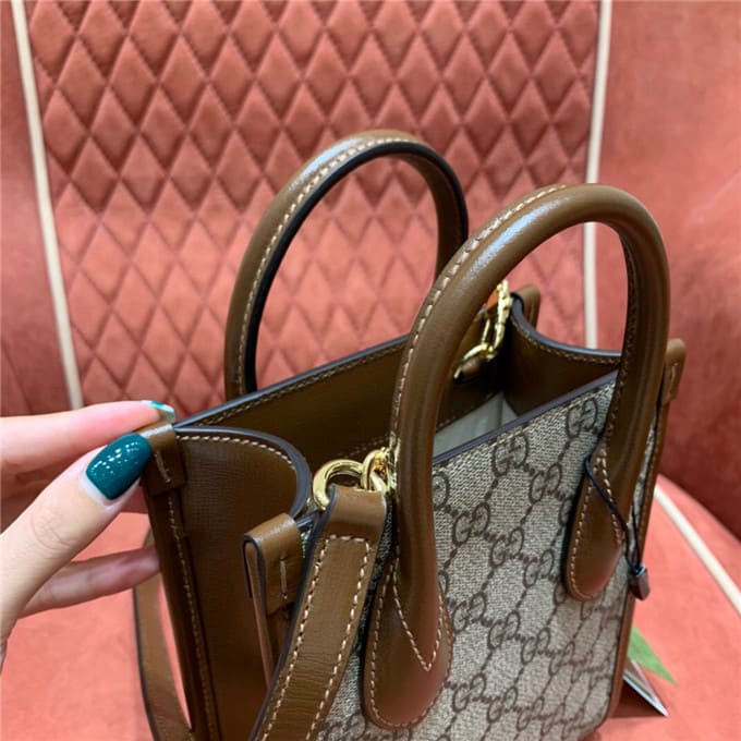 TÚI Gucci mini tote bag with interlocking brown Top Quality