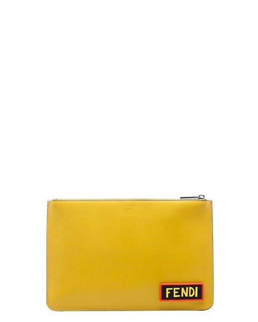 TÚI FENDI Yellow THINK Zipped Pouch
