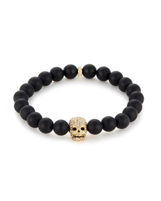 Northskull Metallic Matte Black Onyx Gold bracelet