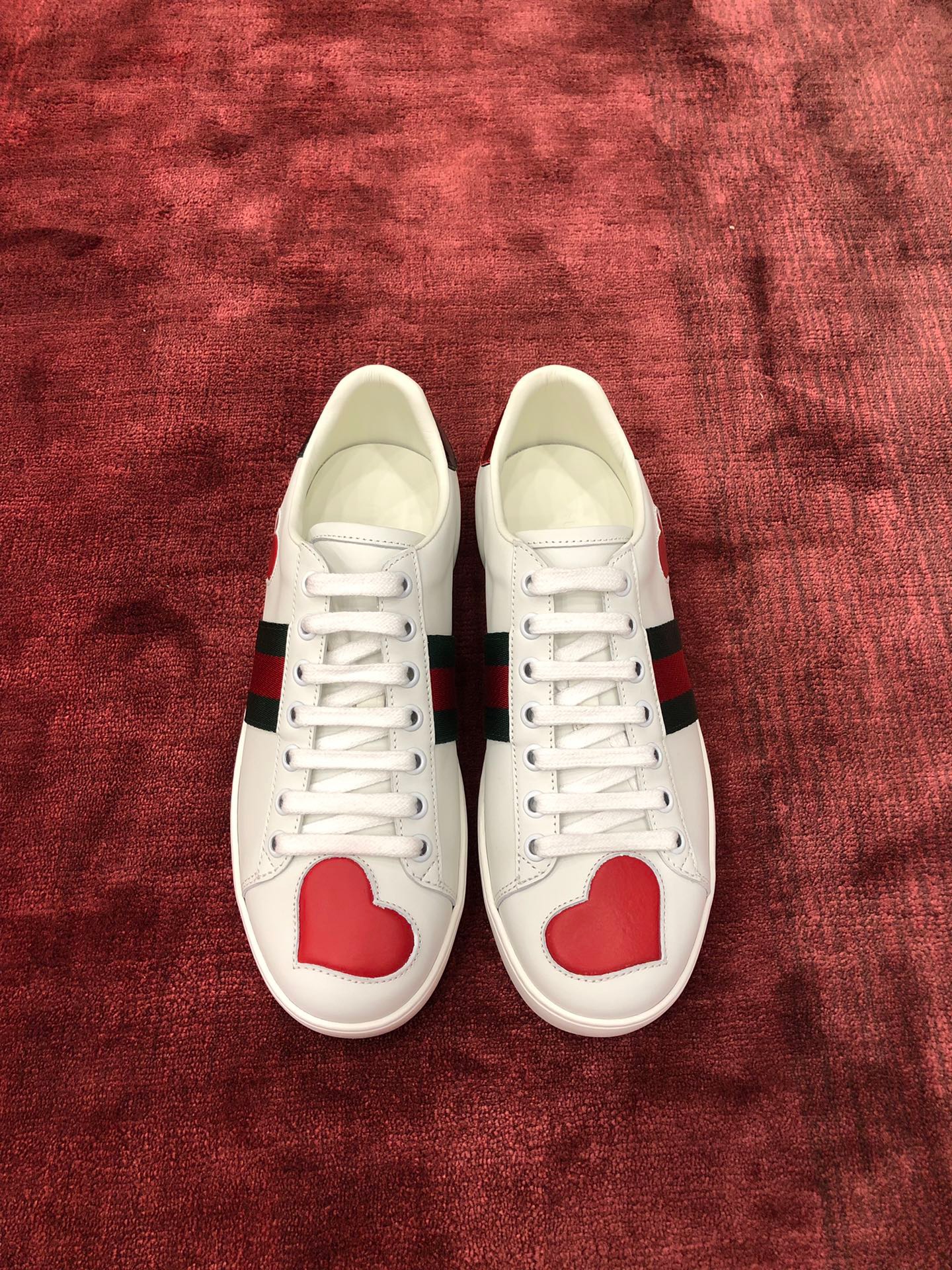 GIÀY GUCCI Leather Ace Sneakers Heart White