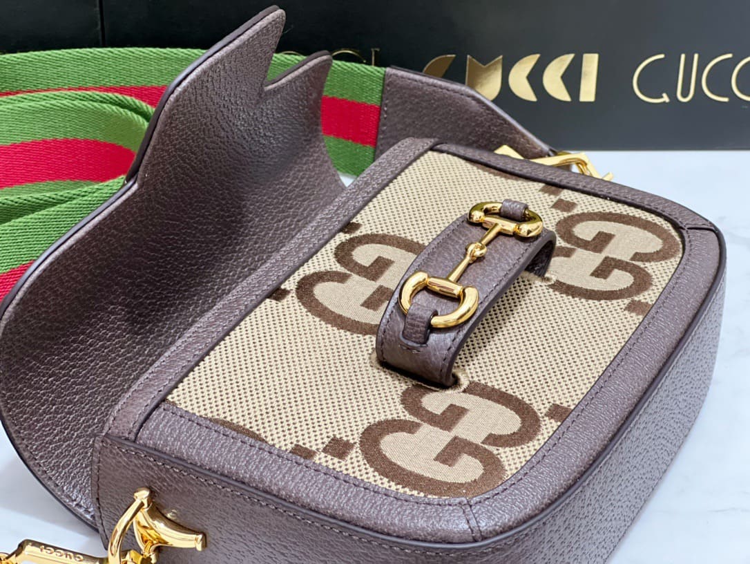 TÚI Gucci GG Horsebit mini Jumbo bag brown Top Quality