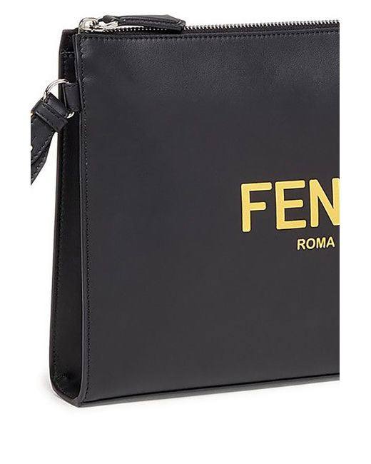 TÚI FENDI Black Flat Pouch