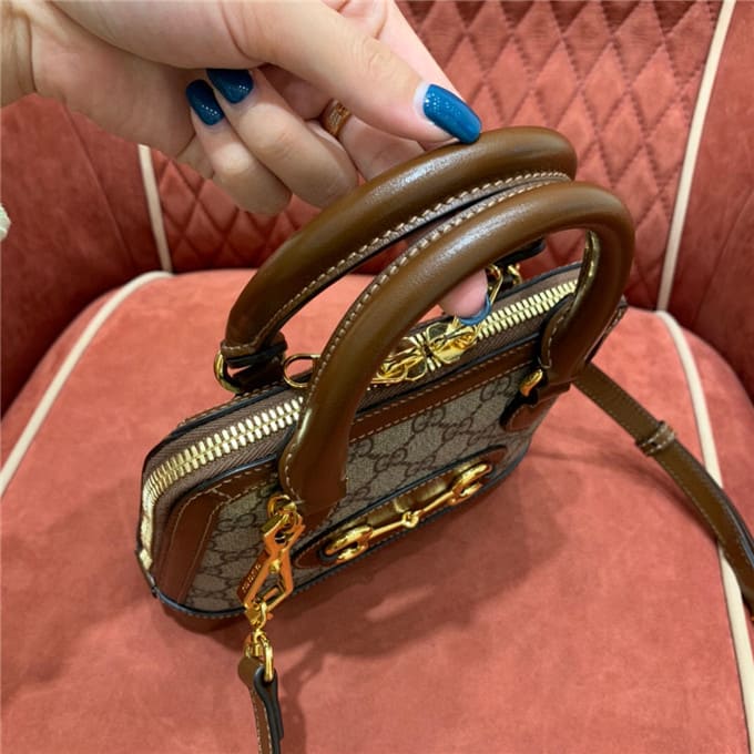 TÚI Gucci Horsebit 1955 mini top handle bag brown Top Quality