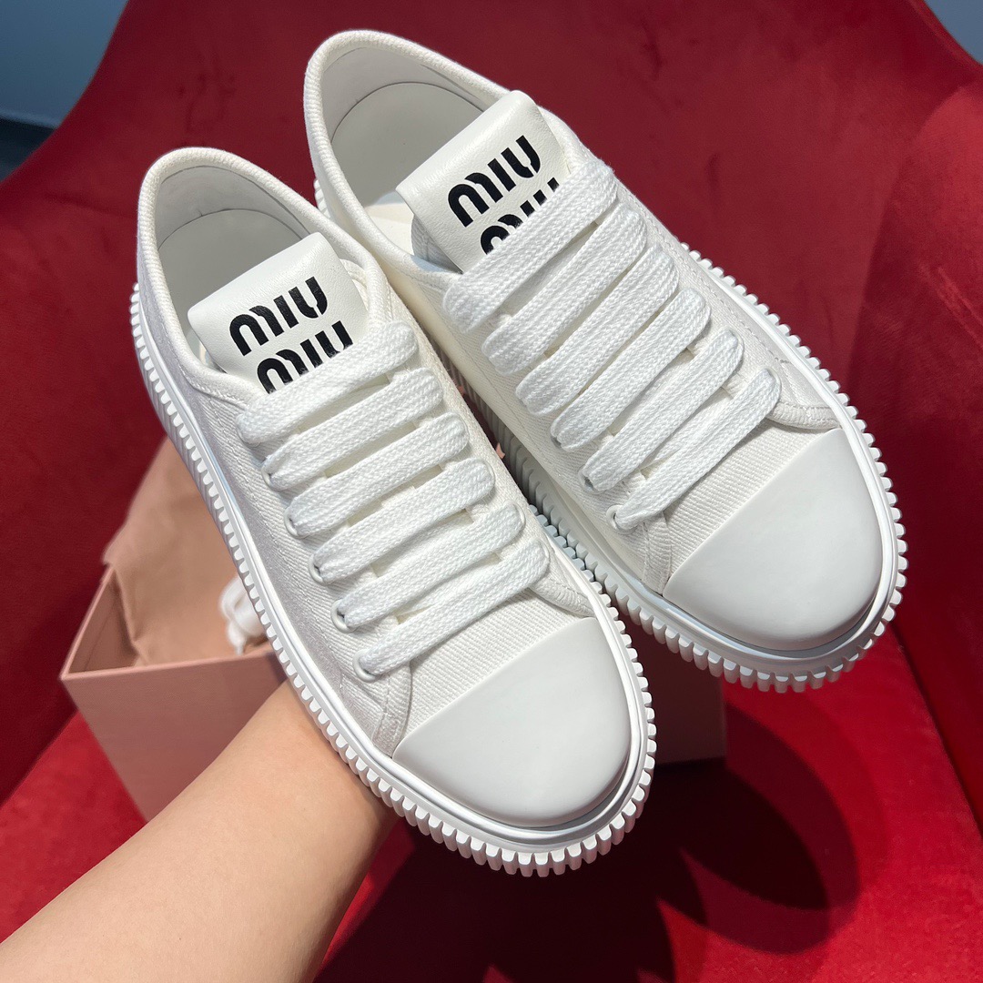 GIÀY MIU MIU CANVAS SNEAKERS HIGH SOLE