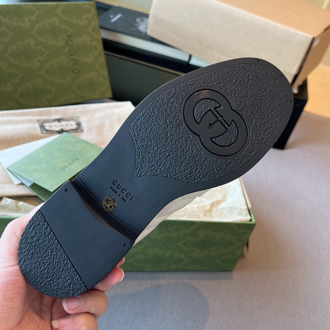 GIÀY GUCCI GG LEATHER LOGO LOAFER SHOES