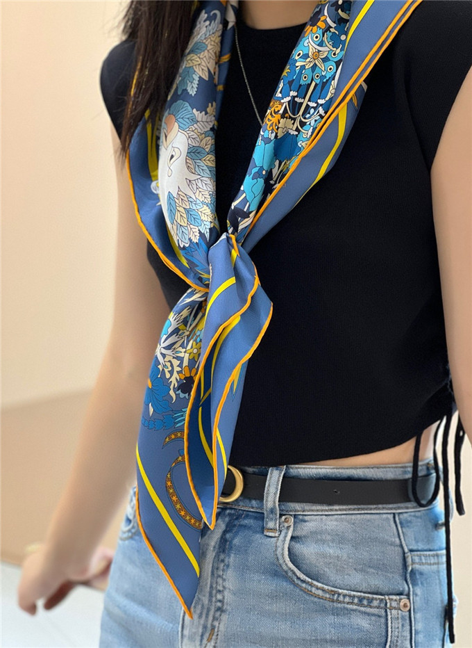 KHĂN Hermes Le Sacre Des Saisons Silk scarf