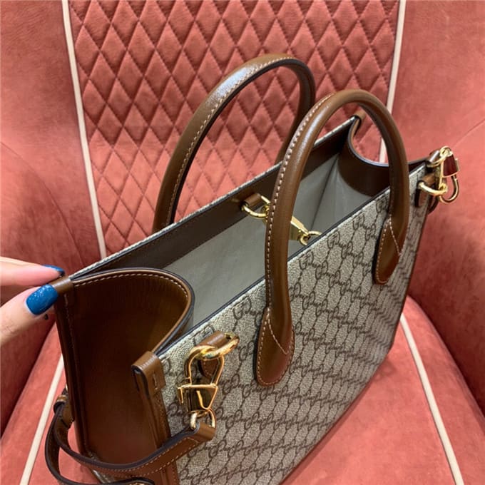 TÚI Gucci GG small tote bag brown Top Quality