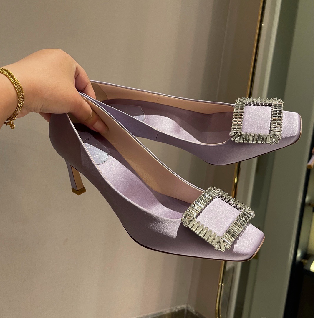 GIÀY ROGER VIVIER RIHNSTONE VELVET Purple