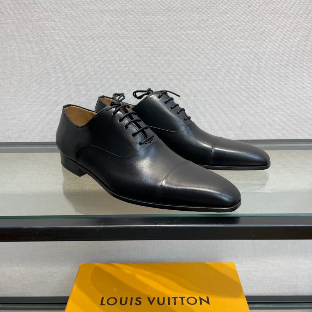 GIÀY LOUIS VUITTON BLACK LEATHER BROGUES SHOES