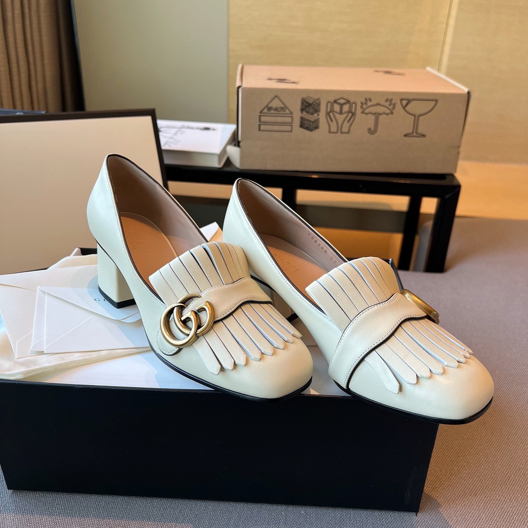 GIÀY GUCCI GG LEATHER LOGO LOAFER SHOES
