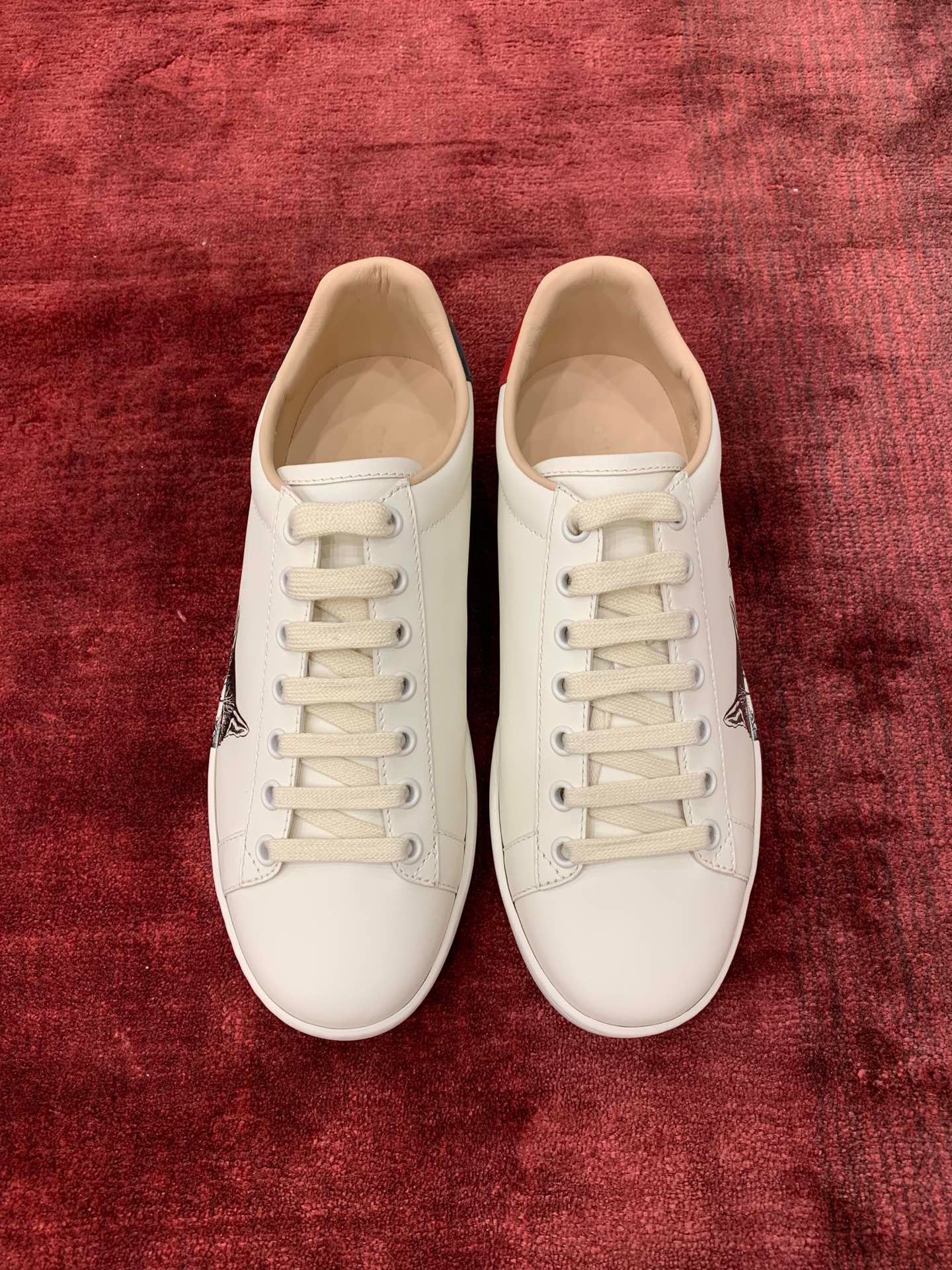 GIÀY GUCCI Leather Ace Sneakers Three Cat White