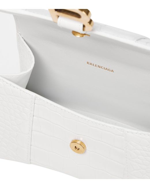TÚI BALENCIAGA Hourglass XS croc-embossed leather shoulder bag