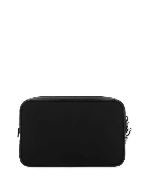 TÚI Prada Black Logo  Plaque Travel Clutch