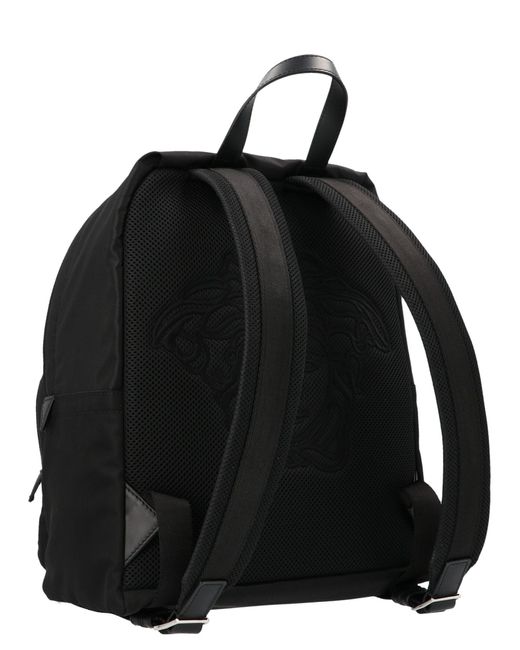 BALO VERSACE Black Medusa Head Canvas Backpack