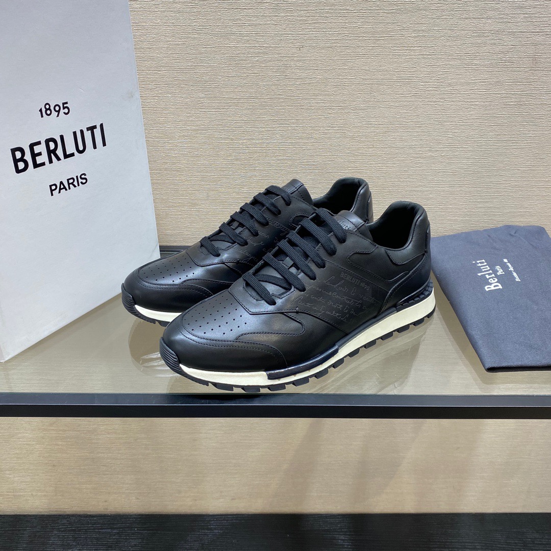 GIÀY BERLUTI Leather Black Sneaker shoes