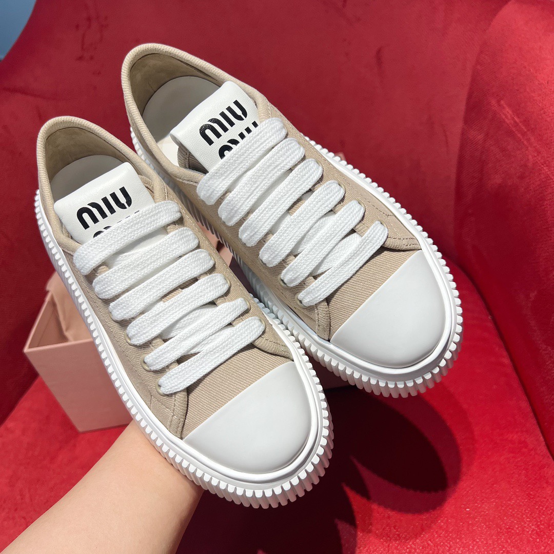 GIÀY MIU MIU CANVAS SNEAKERS HIGH SOLE